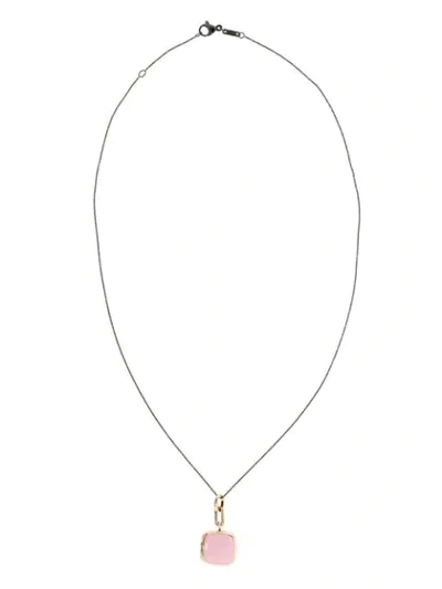 Monica Rich Kosann 18kt Gold Vermeil Enamel Locket Necklace In Pink