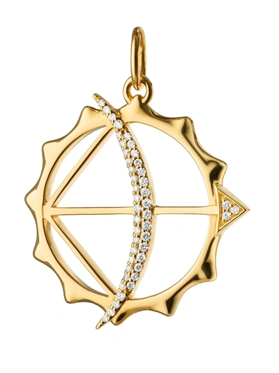 Monica Rich Kosann 18kt Yellow Gold Diamond Apollo Bow Arrow Charm