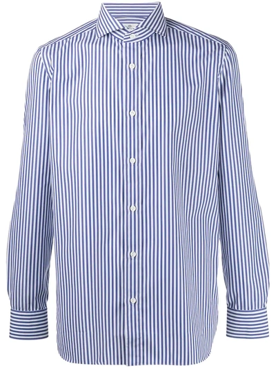 Borrelli Striped Button-up Shirt In Blue