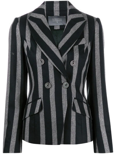Lorena Antoniazzi Striped Blazer Jacket In Black