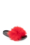 Patricia Green Foxy Genuine Fox Fur Slipper In Red