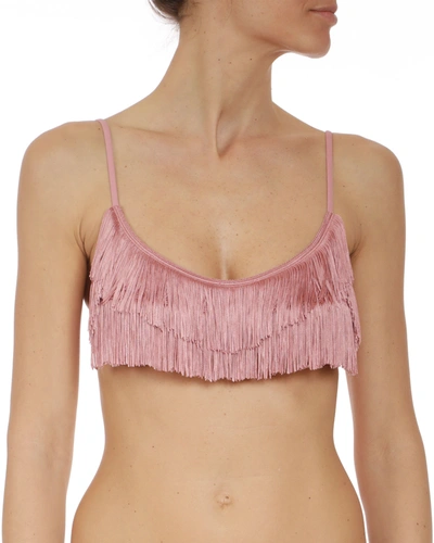 Stella Mccartney Fringes Bikini Top In Blush