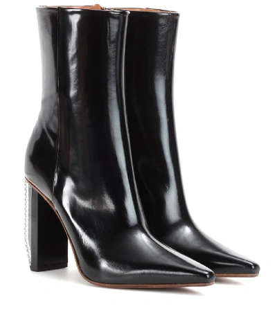 Vetements Leather Ankle Boots In Black