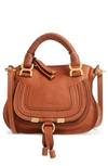 Chloé Mini Marcie Leather Crossbody Bag In Tan