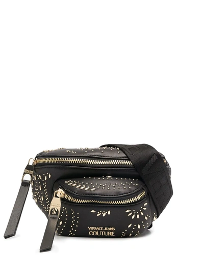 Versace Jeans Couture Micro Studs Belt Bag In Black