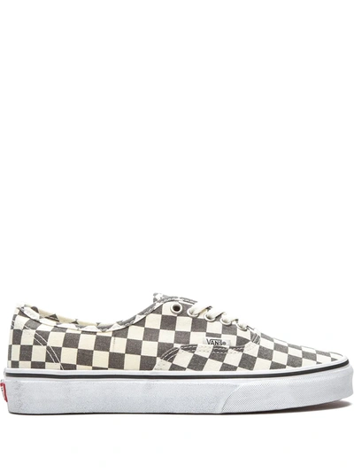 Vans Authentic Checkerboard Sneakers In Washed Black/white | ModeSens