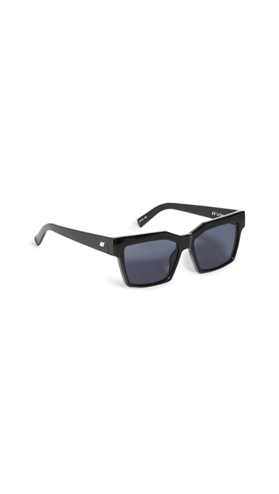 Le Specs Azzurra Sunglasses In Black & Smoke