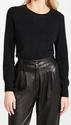 Naadam Long Sleeve Crop Cashmere Pullover In Black