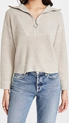 Line & Dot Emily Half Zip Sweater In Taupe Multi