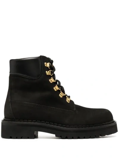 Moschino W. Ankle Hiking Boots In Nero