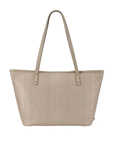 Gigi New York Taylor Python-print Tote Bag In Grey