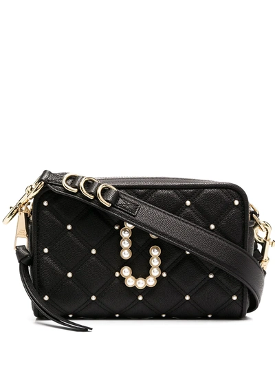 Marc Jacobs The Softshot Pearl 17 Small Leather Crossbody In Black