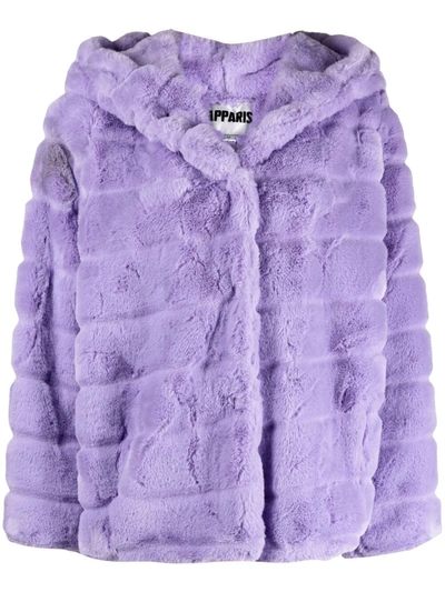 Apparis Jill Hooded Faux-fur Coat, Created For Macy's In Purple