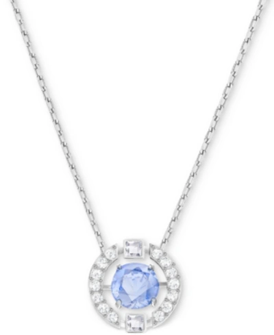 Swarovski Silver-tone Dancing Crystal Pendant Necklace, 14-7/8" + 2" Extender