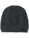 Canada Goose Cabled Merino Wool Toque Beanie In Iron Grey