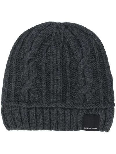 Canada Goose Cabled Merino Wool Toque Beanie In Iron Grey