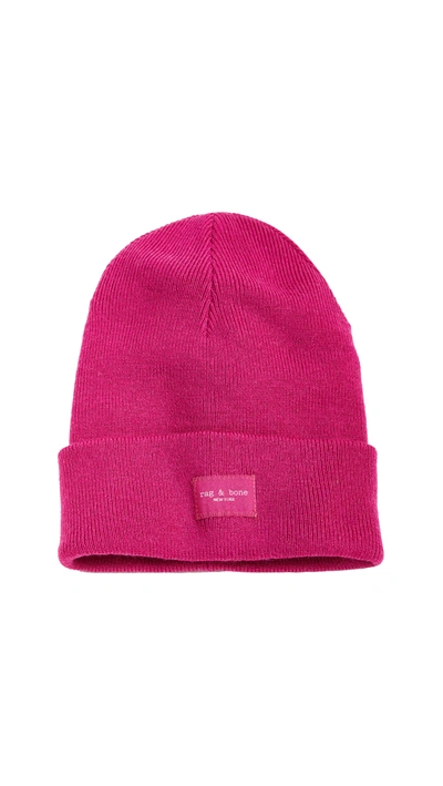 Rag & Bone Women's Addison Fine-knit Beanie In Berry