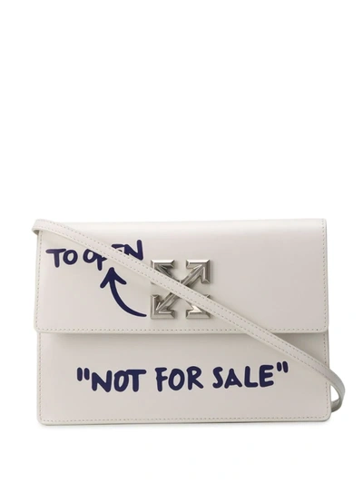 Off-white 1.0 Jitney Quote Leather Bag In White - Dark Violet