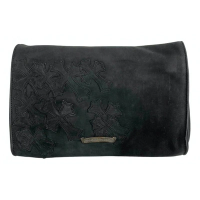 Pre-owned Chrome Hearts Black Suede Clutch Bag