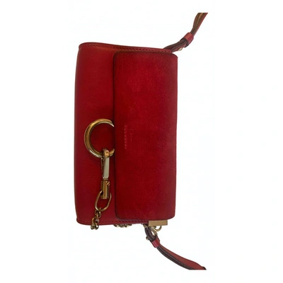 Pre-owned Chloé Faye Leather Crossbody Bag In Red