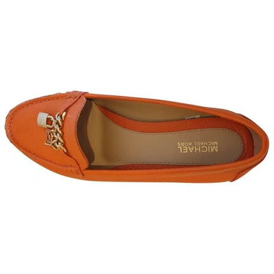 Pre-owned Michael Kors Leather Ballet Flats In Orange