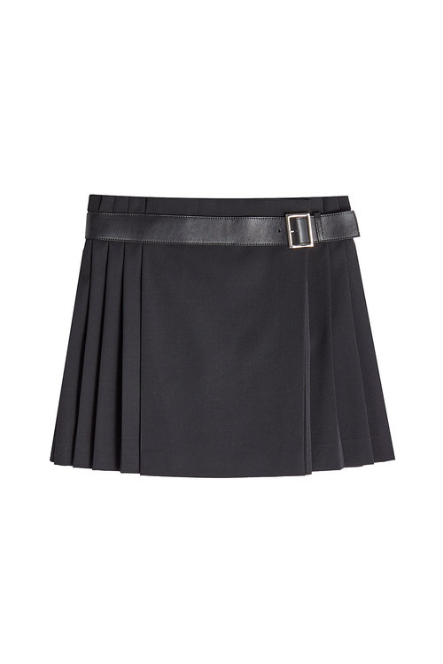 Alexander Mcqueen Virgin Wool Skirt In Black | ModeSens