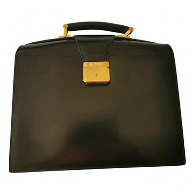 Pre-owned Pineider Black Leather Handbag