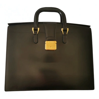 Pre-owned Pineider Black Leather Handbag