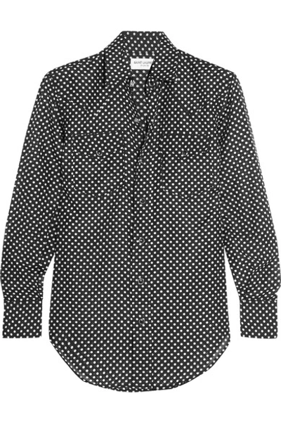 Saint Laurent Polka-dot Cotton And Silk-blend Shirt | ModeSens