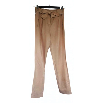 Pre-owned Maje Beige Cotton Trousers