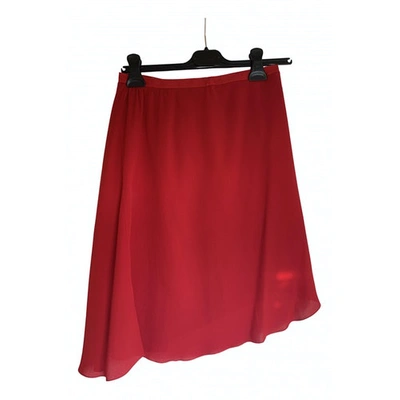 Pre-owned Valentino Silk Mid-length Skirt In Red