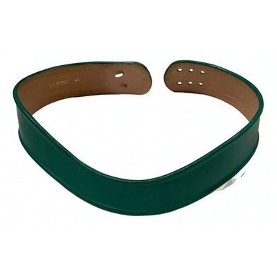 Pre-owned Lanvin Leather Belt In Green