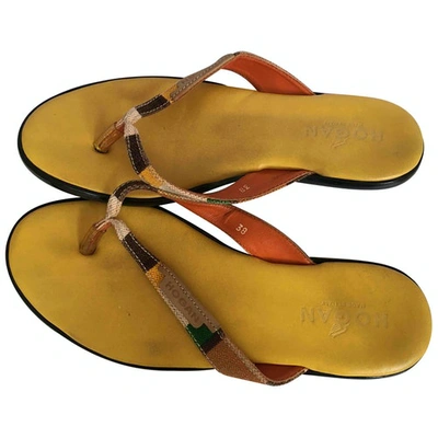 Pre-owned Hogan Leather Flip Flops In Multicolour