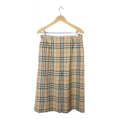 Pre-owned Burberry Beige Wool Skirt