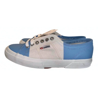 Pre-owned Superga Cloth Trainers In Blue