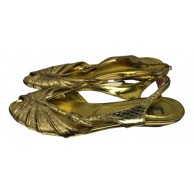Pre-owned Belle Sigerson Morrison Leather Flats In Gold