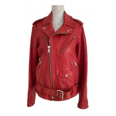 Pre-owned Ermanno Scervino Leather Jacket In Red