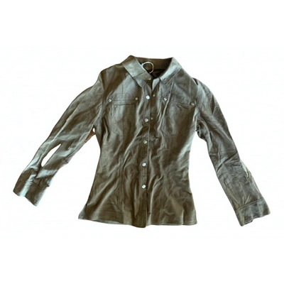 Pre-owned Gerard Darel Leather Shirt In Camel