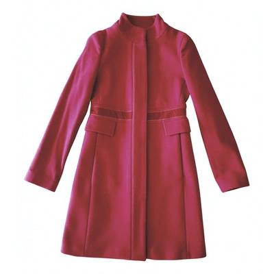 Pre-owned Armani Jeans Wool Coat In Red