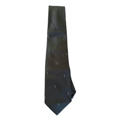 Pre-owned Trussardi Silk Tie In Grey
