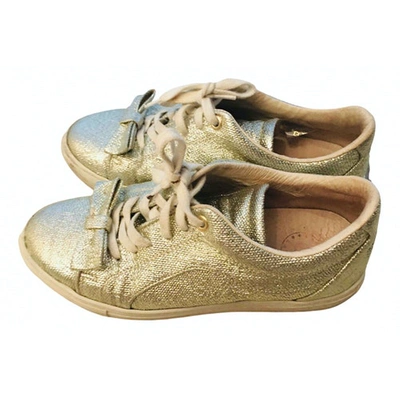 Pre-owned Claudie Pierlot Gold Leather Trainers