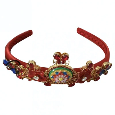 Pre-owned Dolce & Gabbana Red Crystal Hair Accessories