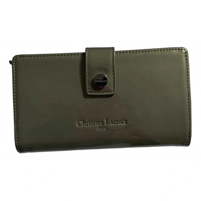 Pre-owned Christian Lacroix Khaki Leather Wallet