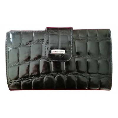 Pre-owned Balenciaga Patent Leather Wallet In Black