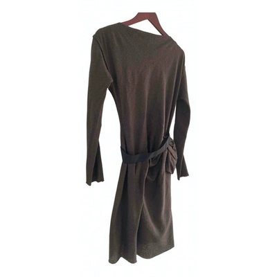 Pre-owned Lanvin Wool Mid-length Dress In Brown