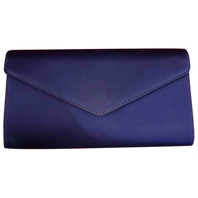 Pre-owned Saint Laurent Silk Clutch Bag In Purple