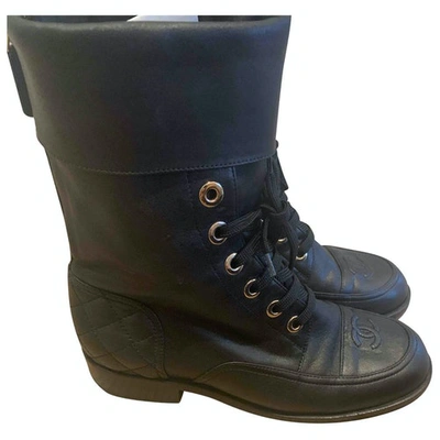 Pre-owned Chanel Black Leather Boots