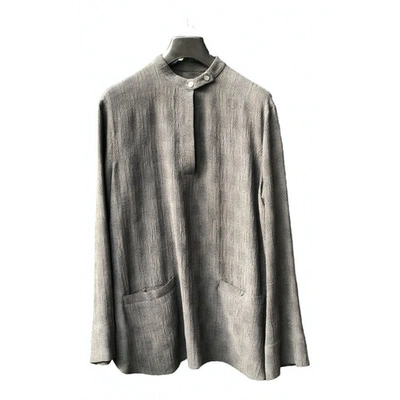 Pre-owned Giorgio Armani Silk Shirt In Grey