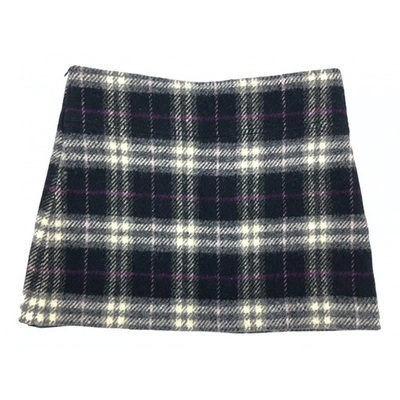 Pre-owned Burberry Navy Wool Skirt