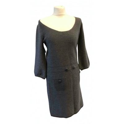 Pre-owned Cacharel Wool Mid-length Dress In Grey